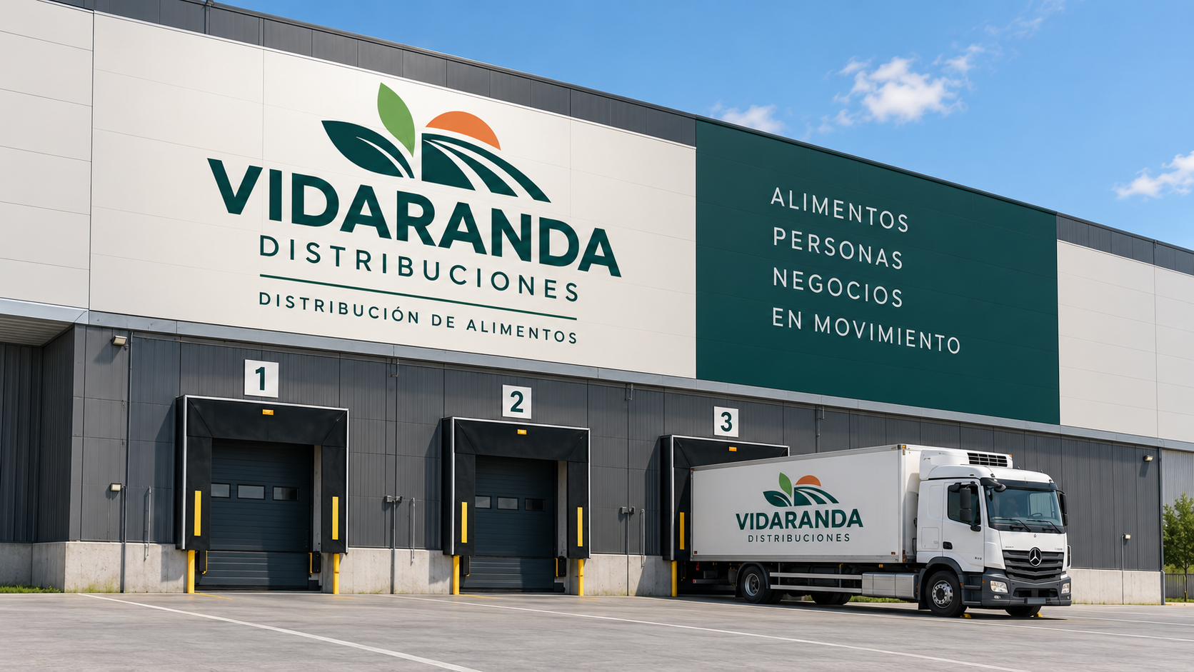 Nave logística Vidaranda con vehículo en el muelle de descarga